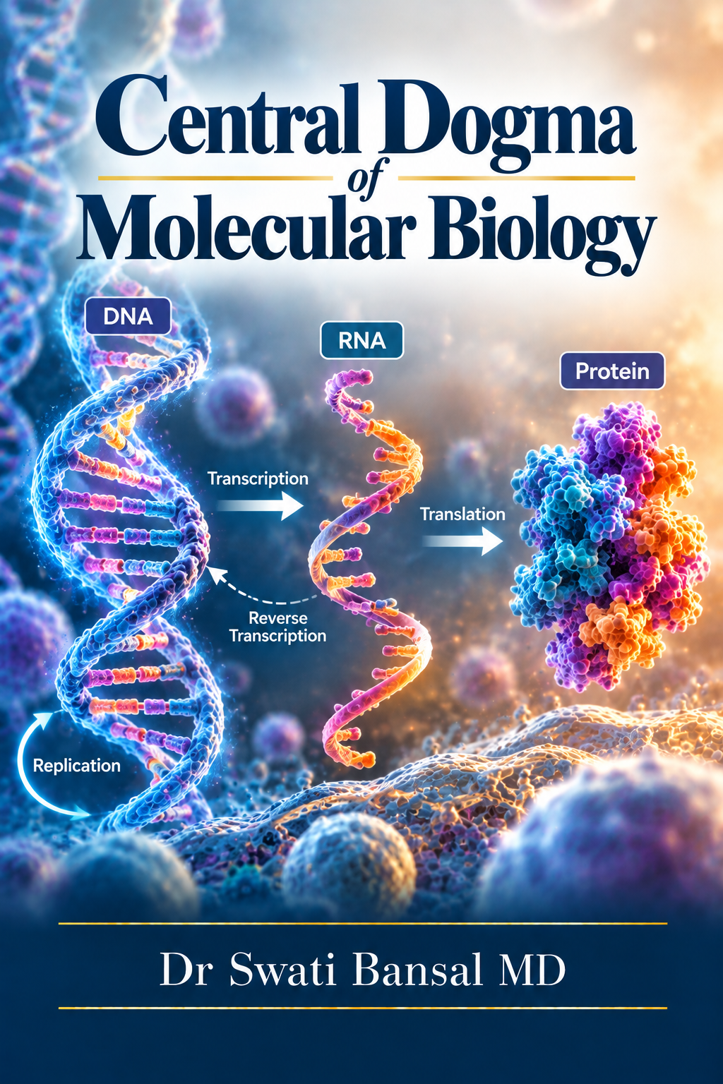 Central Dogma of Molecular Biology chapter cover by Dr Swati Bansal MD