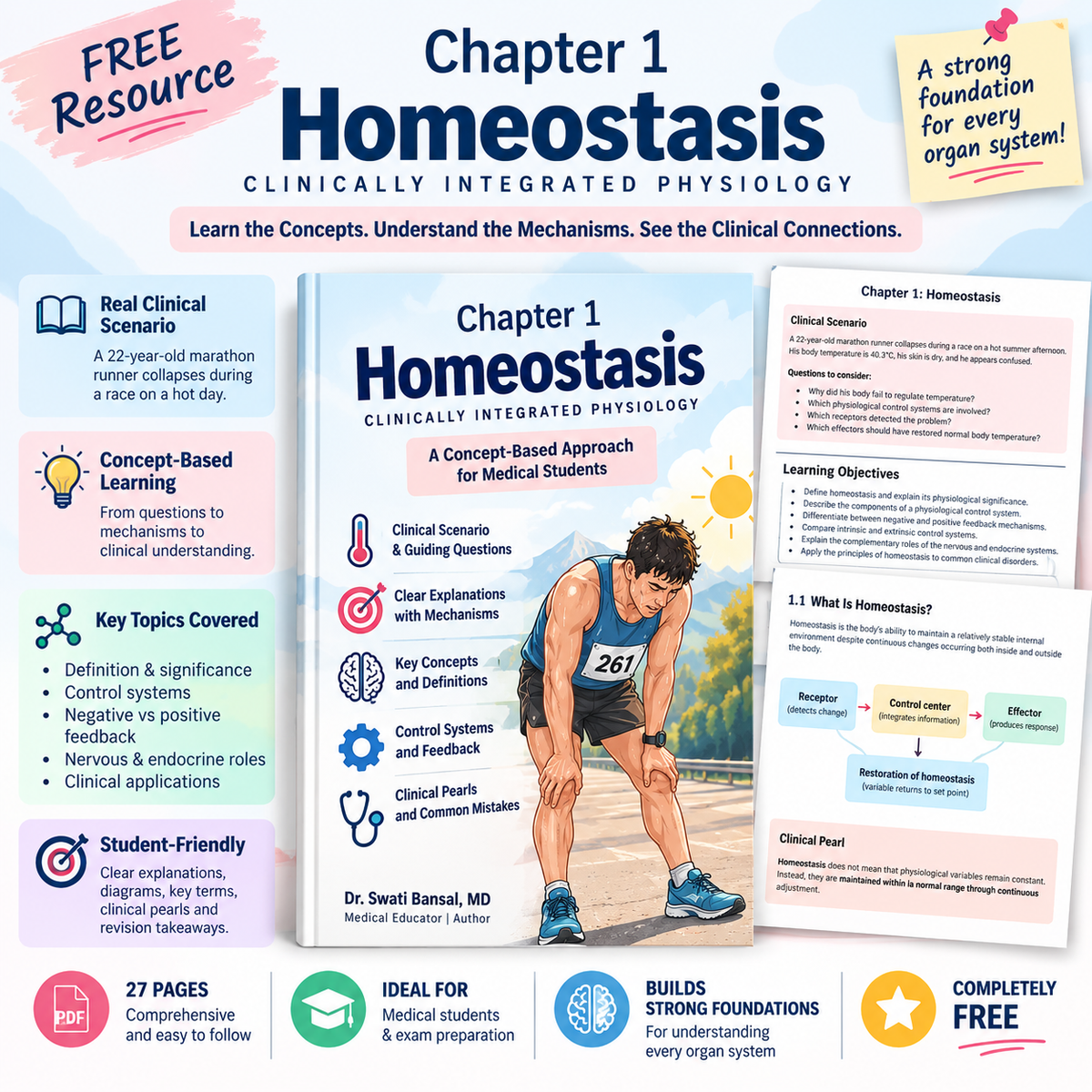 Free Chapter 1 Homeostasis sample from Clinically Integrated Physiology by Dr. Swati Bansal, MD
