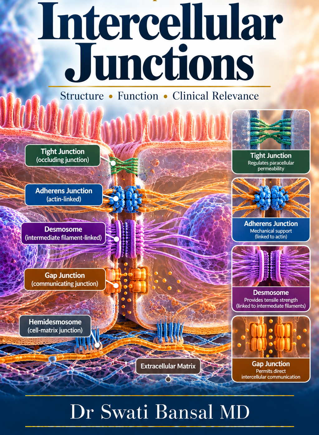 Intercellular Junctions chapter cover by Dr Swati Bansal MD