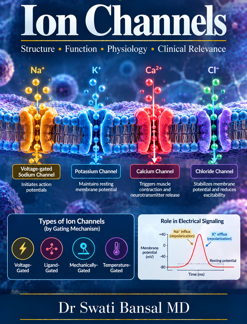 Ion Channels chapter cover by Dr Swati Bansal MD