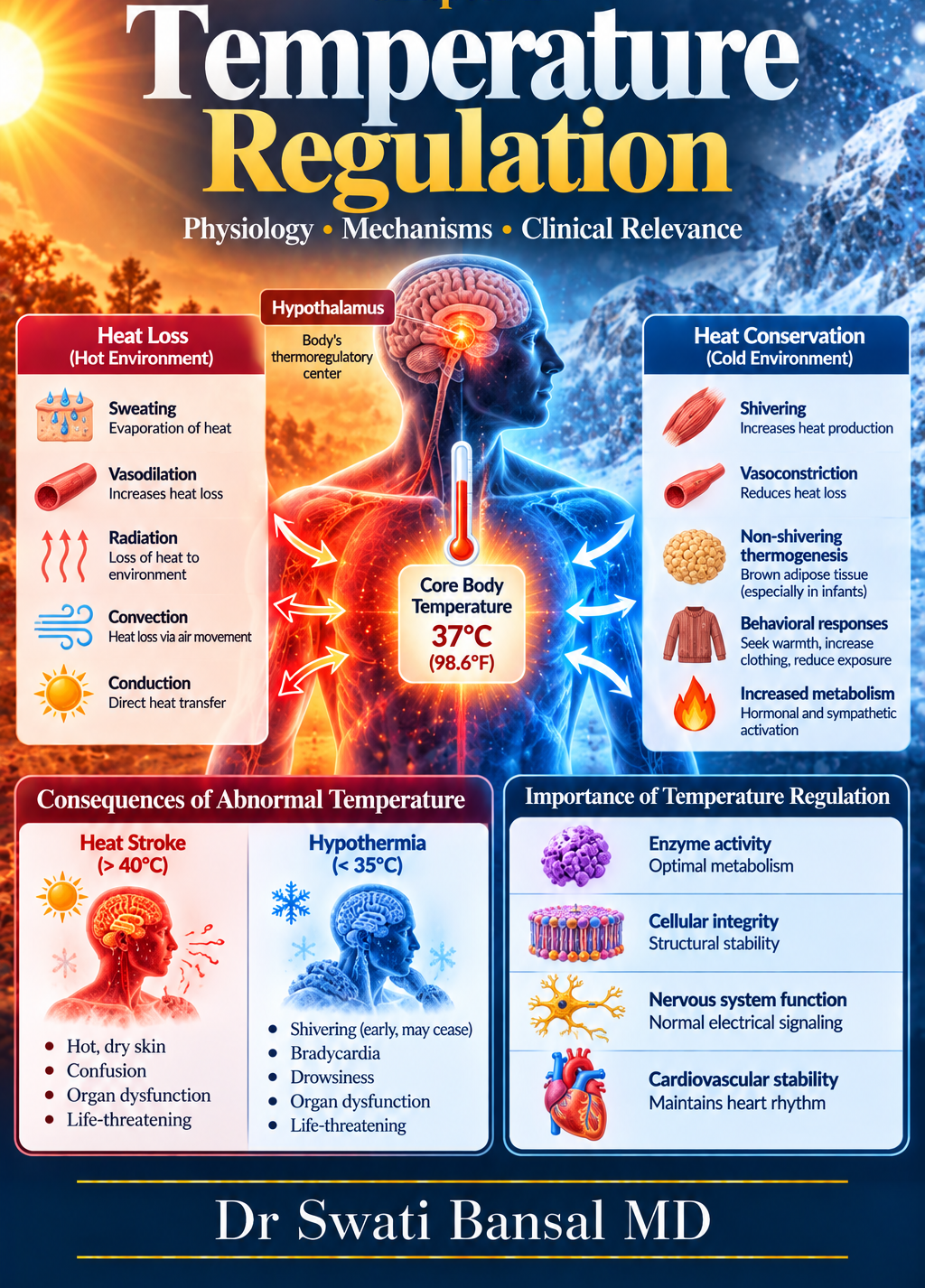 Temperature Regulation chapter cover by Dr Swati Bansal MD